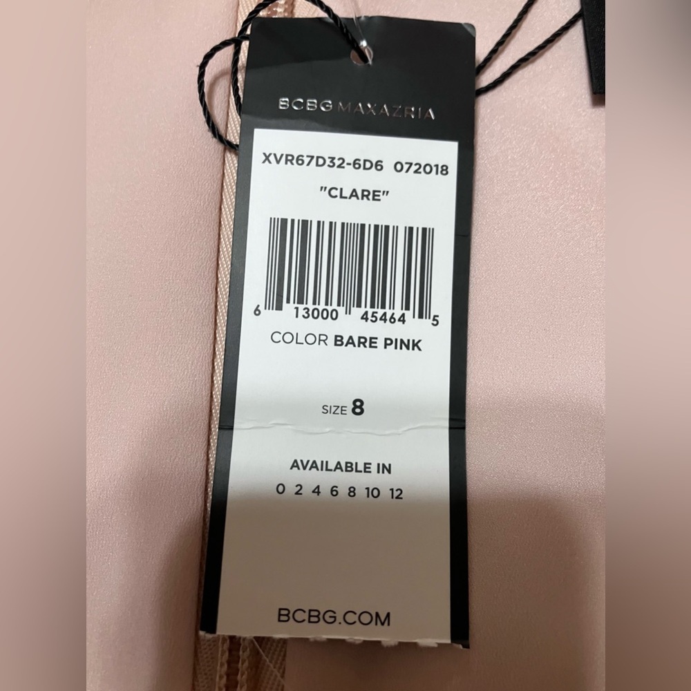 BCBGMaxAzria Claire Sleeveless Draped Skirt Dress in Bare Pink - Picture 6 of 13